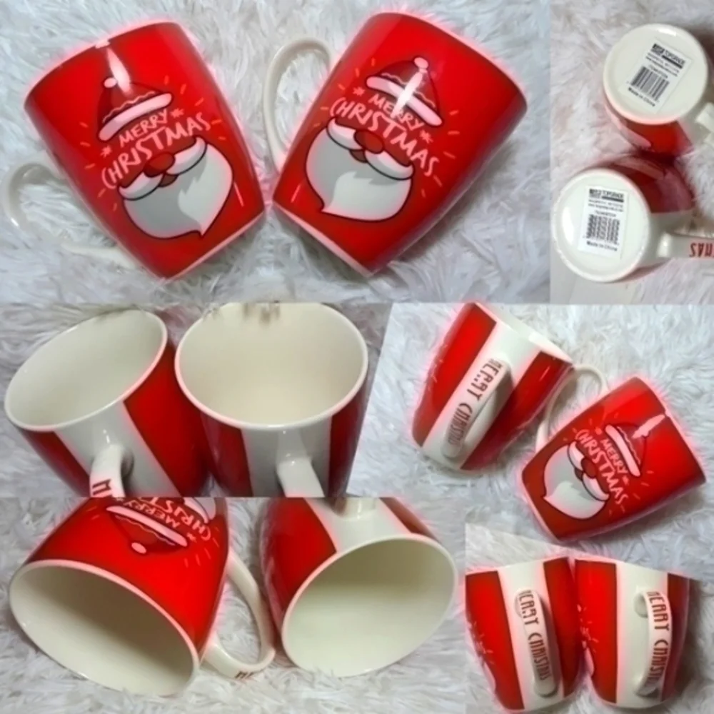 Merry Christmas Bearded Santa Mugs